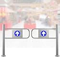 Spring-Loaded Safety Swing Gate - 1-Way Auto Closing Door for Supermarkets, Warehouses &amp; Libraries - 100x97cm Heavy Duty Safety Barrier