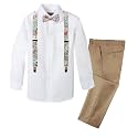 Spring Notion Boys' 4-Piece Floral Suspenders Outfit