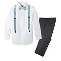 Spring Notion Boys' 4-Piece Floral Suspenders Outfit