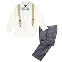 Spring Notion Boys' 4-Piece Patterned Dress up Pants Set