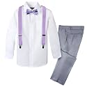 Spring Notion Boys' 4-Piece Patterned Dress up Pants Set