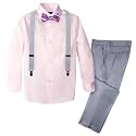 Spring Notion Boys' 4-Piece Patterned Dress up Pants Set