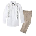 Spring Notion Boys' 4-Piece Floral Suspenders Outfit