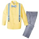 Spring Notion Boys' 4-Piece Patterned Dress up Pants Set