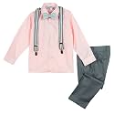 Spring Notion Boys' 4-Piece Patterned Dress up Pants Set