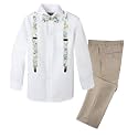 Spring Notion Boys' 4-Piece Floral Suspenders Outfit