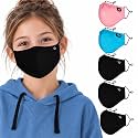 SPRING SEAON Kids Cotton Face Covering 5 Pack Washable Reusable Adjustable