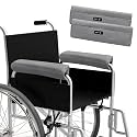 SPRING SEAON Wheelchair Armrest Covers (Pair) - Suede Velvet Memory Foam Accessories Pads for Wheelchair Arm Rest, Office Transport Chairs, Soft Support Cushion for Mobility Aids(Grey)