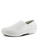 Spring Step Manila Slip-On Professional Nursing Shoes for Women - Women's Uniform Shoes with Round Toe, Closed Back, and Printed Leather - Nursing Clogs for Women