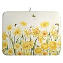 Spring Summer Daffodils Dish Drying Mats Spring Yellow Rose Dish Mat Drying Matt Floral Bee Dishes Dryer Pad for Kitchen Counter Absorbent Microfiber Washable Foldable Reusable 18x24 in