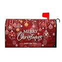 Merry Christmas Mailbox Cover Standard Size 18"x21" Christmas Happy New Year Mailbox Covers Winter Christmas Mailbox Wraps Post Letter Box Cover Maibox Wrap Outdoor Decoration for Home Xmas Holiday