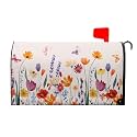 Spring Summer Flowers Mailbox Covers Magnetic Large Size 25x21 Inch Colorful Floral Wraps Post Beautiful Fluttering Butterfly Mailbox Letter Box Cover Farmhouse Garden Decorations for Home Outside