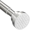 Spring Tension Curtain Rod 30-76inch, Adjustable Expandable Tension Curtain Rod No Drilling, Tension rods for Window Doorway Kitchen Curtain,Nickel