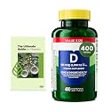 Spring Vitamin D3 Softgels, 50 mcg (2,000 IU), 400 Softgels, Bone & Immune System Support, Daily Dietary Supplement + Exclusive Vitamin Guide (2 Items)