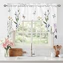 Spring Wildflower Flower Window Valance Swag, Kitchen Curtains 36x56 in