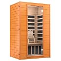 springspa 2 Person Sauna Low EMF FAR Infrared Sauna w/Red Light Therapy