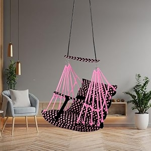 sprointal swing for kids baby swing chair cotton children folding and washable 1-5 years swing with safety belthome and garden jhula for babies swing for kidshanging cradle pink dot