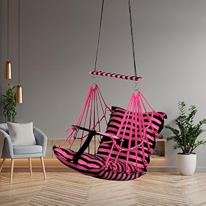 sprointal swing for kids baby swing chair cotton children folding and washable 1-5 years swing with safety belthome and garden jhula for babies swing for kidshanging cradle cherry line