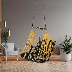 sprointal swing for kids baby swing chair cotton children folding and washable 1-5 years swing with safety belthome and garden jhula for babies swing for kidshanging cradle yellow dot