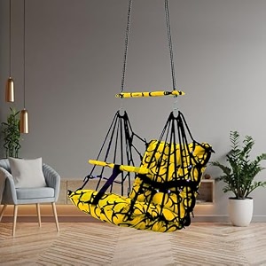 sprointal swing for kids baby swing chair cotton children folding and washable 1-5 years swing with safety belthome and garden jhula for babies swing for kidshanging cradle blue line