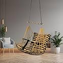 Sprointal® Swing for Kids, Baby Swing Chair Cotton Children Folding and Washable 1-5 Years Swing with Safety Belt,Home and Garden Jhula for Babies |Swing for Kids|Hanging Cradle (Golden Line)