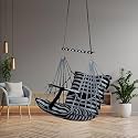 Sprointal Swing for Kids, Baby Swing Chair Cotton Children Folding and Washable 1-5 Years Swing with Safety Belt,Home and Garden Jhula for Babies|Swing for Kids|Hanging Cradle (Grey Line), 45.5 CM