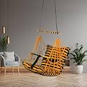 Sprointal® Swing for Kids, Baby Swing Chair Cotton Children Folding and Washable 1-5 Years Swing with Safety Belt,Home and Garden Jhula for Babies |Swing for Kids|Hanging Cradle (Blue Line)