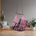 Sprointal® Swing for Kids, Baby Swing Chair Cotton Children Folding and Washable 1-5 Years Swing with Safety Belt,Home and Garden Jhula for Babies |Swing for Kids|Hanging Cradle (Pink Dot)