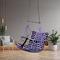 Sprointal® Cotton Baby Swing for Kids Children Folding and Washable 1 to 5 Years New Born Baby Gift Soft Jhula with Safety Belt Easy to Carry Safety Lock Cradle Chair | Home Garden Hall (Purple Line)