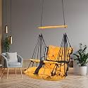 Swing for Kids, Baby Swing Chair Cotton Children Folding and Washable 1-5 Years Swing with Safety Belt,Home and Garden Jhula for Babies |Swing for Kids|Hanging Cradle (Lemon)