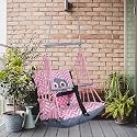 Sprointal® Swing for Kids Cotton Baby Children Folding and Washable 1 to 5 Years New Born Baby Gift Soft Jhula with Safety Belt Easy to Carry Safety Lock Cradle Chair | Home Garden Hall (Owl)