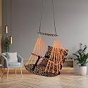 Sprointal® Swing for Kids, Baby Swing Chair Cotton Children Folding and Washable 1-5 Years Swing with Safety Belt,Home and Garden Jhula for Babies |Swing for Kids|Hanging Cradle (Orange Dot)