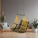 Sprointal® Swing for Kids, Baby Swing Chair Cotton Children Folding and Washable 1-5 Years Swing with Safety Belt,Home and Garden Jhula for Babies |Swing for Kids|Hanging Cradle (Yellow Dot)