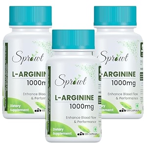 sprowt l-arginine 1000mg supplement  boost nitric oxide levels  pre workout supplements for men amp women  120 capsules  energy booster for enhanced performance