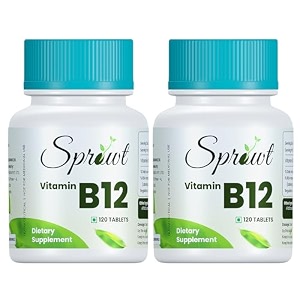 sprowt plant based vitamin b12 supplements  methylcobalamin 90 - good for digestion and nerve health  120 tablet  pack of 2