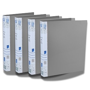 sps a4 size 2d ring binder file office file for certificates and documents  for office and school documentation grey - pack of 4