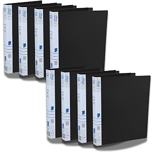sps a4 size 2d ring binder file office file for certificates and documents  for office and school documentation black - pack of 8