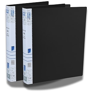sps a4 size 2d ring binder file office file for certificates and documents  for office and school documentation black - pack of 2