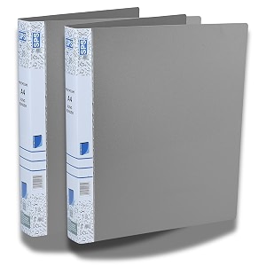 sps a4 size 2d ring binder file office file for certificates and documents  for office and school documentation grey - pack of 2