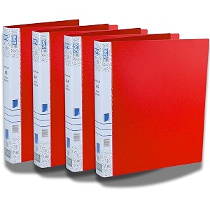 sps a4 size 2d ring binder file office file for certificates and documents  for office and school documentation red - pack of 4