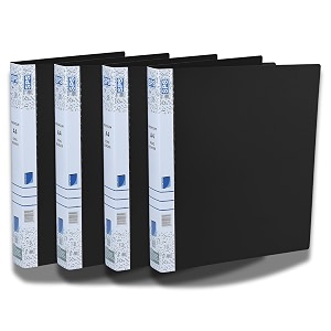 sps a4 size 2d ring binder file office file for certificates and documents  for office and school documentation black - pack of 4