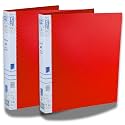 SPS A4 Size 2D Ring Binder File, Office File for Certificates and Documents | for Office and School Documentation, Red - Pack of 2