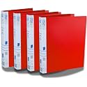 SPS A4 Size 2D Ring Binder File, Office File for Certificates and Documents | for Office and School Documentation, Red - Pack of 4
