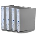 SPS A4 Size 2D Ring Binder File, Office File for Certificates and Documents | for Office and School Documentation, Grey - Pack of 4