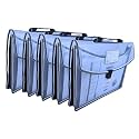 SPS File Folder with Carrying Handle, Transparent Poly-Plastic A4/Foolscap Documents File Storage Bag with Buckle Closure, Set of 2 (Black - with Carrying Handle)