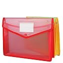SPS File Folder, Transparent Poly-Plastic A4/Foolscap Documents File Storage Bag with Snap Button, Set of 2