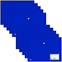 SPS File Folder, Blue Transparent Poly-Plastic A4/Foolscap Documents File Storage Bag with Snap Button Set of 10/Certificate File Folder (Pack of 10) - Blue