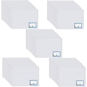 sps file folder transparent poly-plastic a4foolscap documents file storage bag with snap button set of 50certificate file folder pack of 50