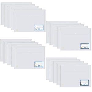 sps file folder transparent poly-plastic a4foolscap documents file storage bag with snap button set of 20certificate file folder pack of 20
