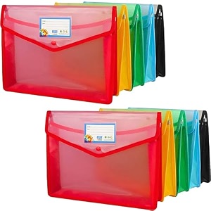 sps file folder transparent poly-plastic a4foolscap documents file storage bag with snap button set of 10certificate file folder